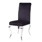 Chaise de salle à manger Fabiola Acme Furniture Tissu noir/Acier inoxydable