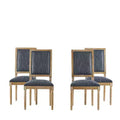 Christopher Knight Home Set of 4 Rylee French Country Rubberwood Upholstered Dining Chairs Blue Gray