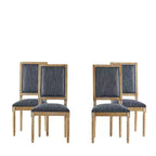 Christopher Knight Home Set of 4 Rylee French Country Rubberwood Upholstered Dining Chairs Blue Gray