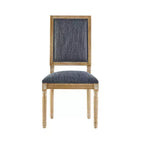 Christopher Knight Home Ensemble de 4 chaises de salle à manger Rylee en bois d'hévéa rembourrées, style campagne française, gris-bleu
