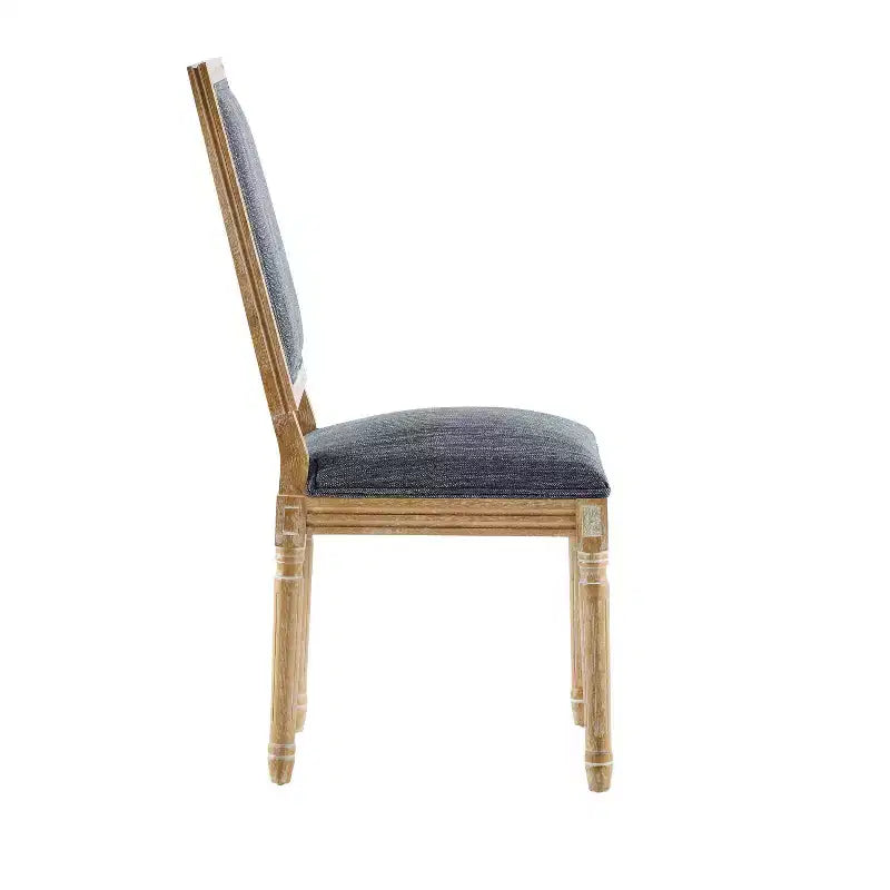 Christopher Knight Home Ensemble de 4 chaises de salle à manger Rylee en bois d'hévéa rembourrées, style campagne française, gris-bleu