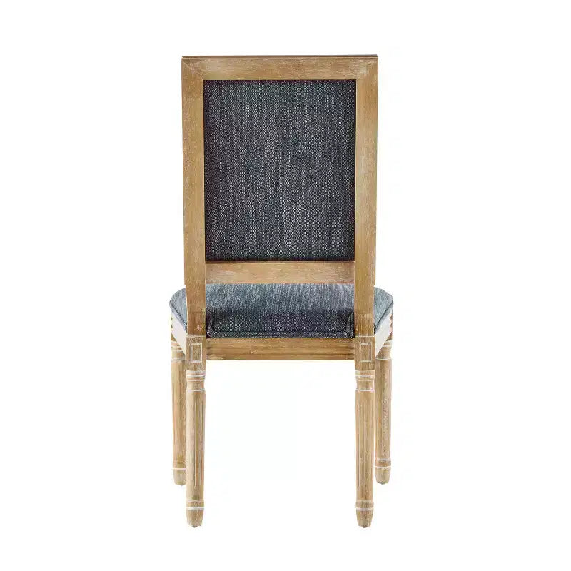 Christopher Knight Home Ensemble de 4 chaises de salle à manger Rylee en bois d'hévéa rembourrées, style campagne française, gris-bleu