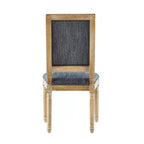Christopher Knight Home Ensemble de 4 chaises de salle à manger Rylee en bois d'hévéa rembourrées, style campagne française, gris-bleu