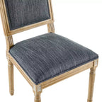 Christopher Knight Home Ensemble de 4 chaises de salle à manger Rylee en bois d'hévéa rembourrées, style campagne française, gris-bleu