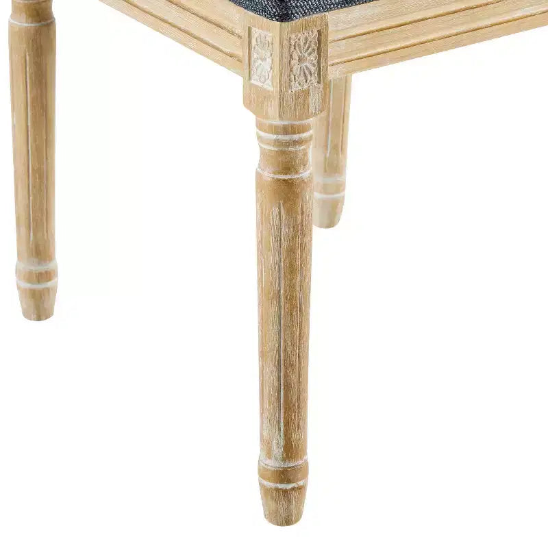 Christopher Knight Home Ensemble de 4 chaises de salle à manger Rylee en bois d'hévéa rembourrées, style campagne française, gris-bleu