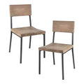 Set of 2 Tacoma Dining Chairs Barn Gray/Black: Ink+Ivy Metal & Wood Frame, 300 lbs Capacity, Spot Clean