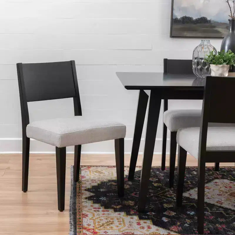 Powell Cadence, chaise de salle à manger capitonnée, noire