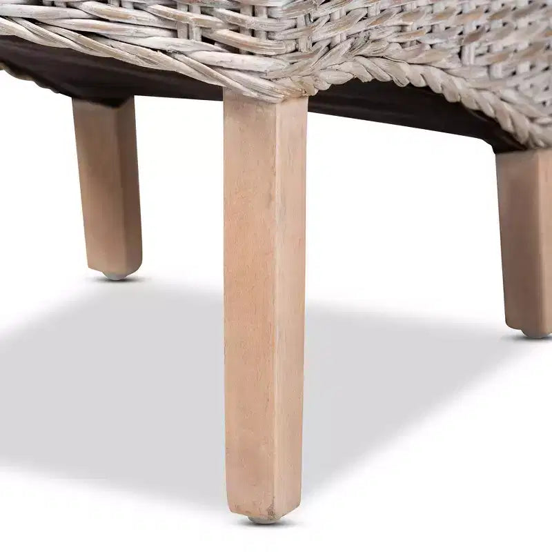 Chaise de salle à manger Trianna en rotin et bois Blanc/Marron - Bali & Pari : Fabriquée en Indonésie, Aucun assemblage requis