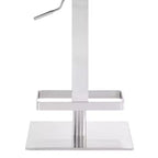Tabouret de bar pivotant Kaylee en similicuir et métal : Acier inoxydable brossé, repose-pieds - Armen Living