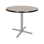 Table à manger Hampden Furnishings de 30 po de la collection Bennet, ronde, avec base en X, gris/gris nébuleuse