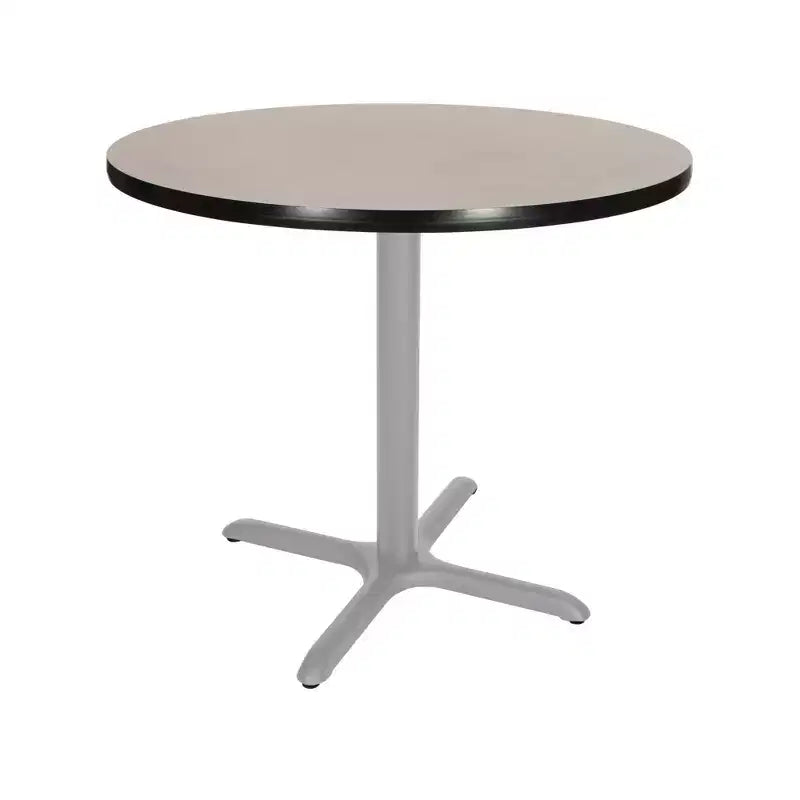 Table à manger Hampden Furnishings de 30 po de la collection Bennet, ronde, avec base en X, gris/gris nébuleuse
