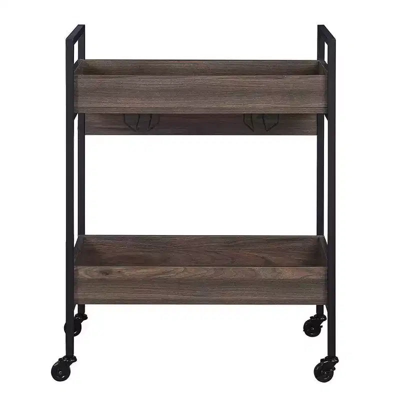 Acme Furniture Jerrick Bar Serving Cart Walnut/Black Finish