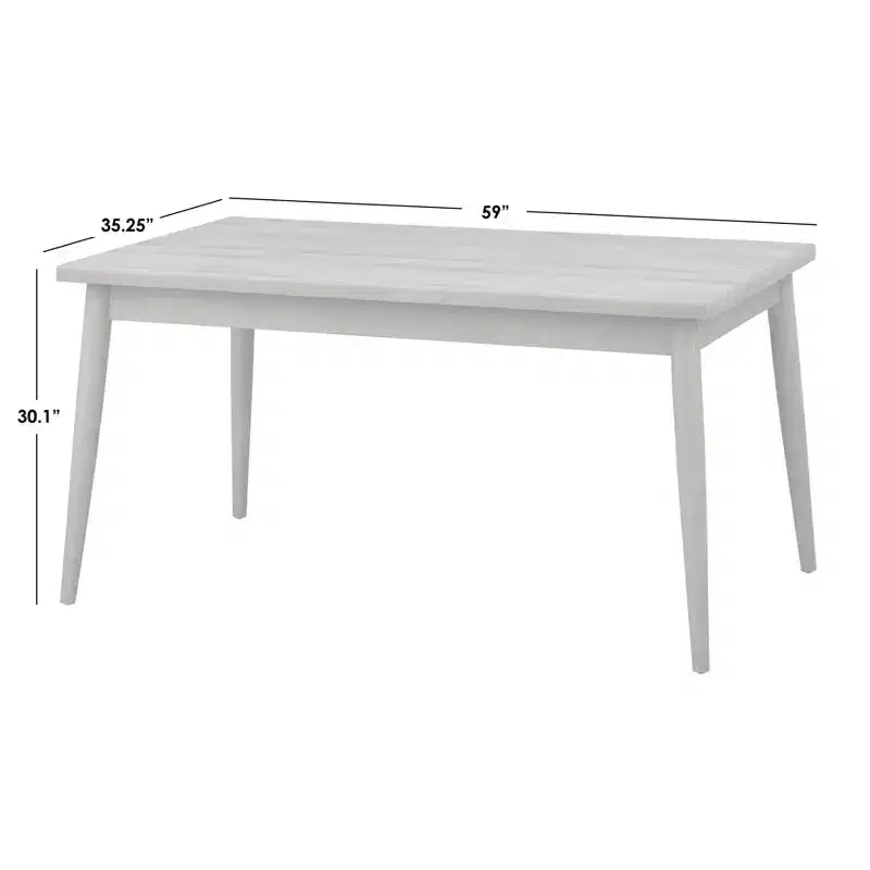 Ensemble de salle à manger Lifestorey 5 pièces en bois massif Carlisle Gris clair : Moderne du milieu du siècle, Bois d'hévéa, Revêtement en polyester, Rembourrage en mousse