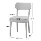 Ensemble de salle à manger Lifestorey 5 pièces en bois massif Carlisle Gris clair : Moderne du milieu du siècle, Bois d'hévéa, Revêtement en polyester, Rembourrage en mousse
