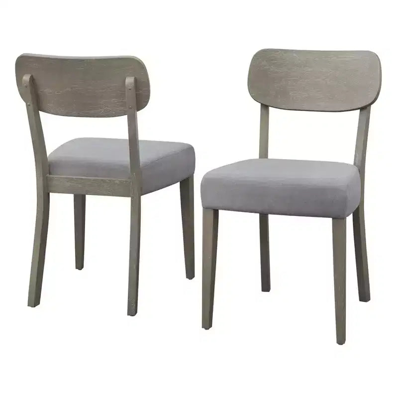 Ensemble de salle à manger Lifestorey 5 pièces en bois massif Carlisle Gris clair : Moderne du milieu du siècle, Bois d'hévéa, Revêtement en polyester, Rembourrage en mousse