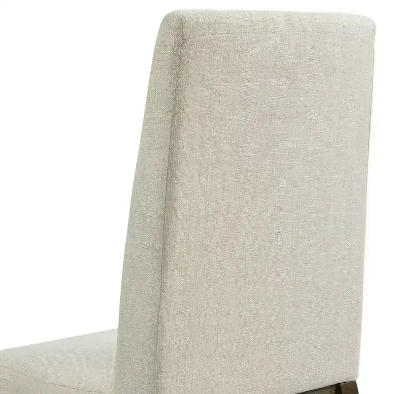Ensemble de salle à manger 5 pièces Simms avec table ronde de hauteur standard et 4 chaises en noyer - Picket House Furnishings : plateau en verre, revêtement en tissu crème