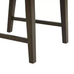 Ensemble de salle à manger 5 pièces Simms avec table ronde de hauteur standard et 4 chaises en noyer - Picket House Furnishings : plateau en verre, revêtement en tissu crème