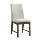 Ensemble de salle à manger 5 pièces Simms avec table ronde de hauteur standard et 4 chaises en noyer - Picket House Furnishings : plateau en verre, revêtement en tissu crème