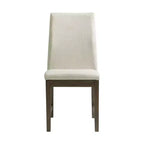 Ensemble de salle à manger 5 pièces Simms avec table ronde de hauteur standard et 4 chaises en noyer - Picket House Furnishings : plateau en verre, revêtement en tissu crème