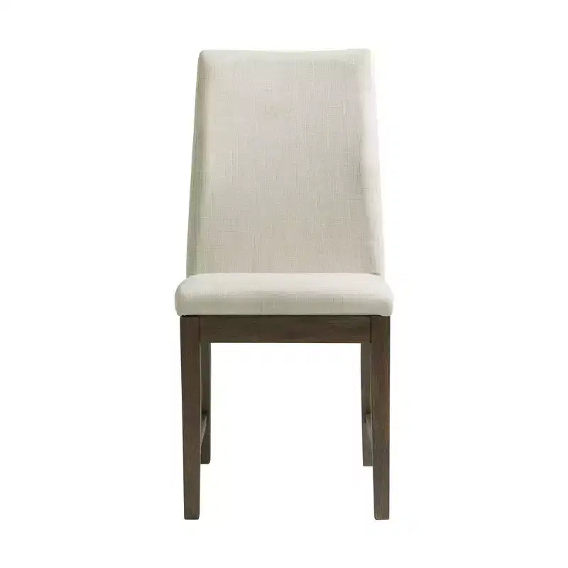 Ensemble de salle à manger 5 pièces Simms avec table ronde de hauteur standard et 4 chaises en noyer - Picket House Furnishings : plateau en verre, revêtement en tissu crème