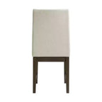 Ensemble de salle à manger 5 pièces Simms avec table ronde de hauteur standard et 4 chaises en noyer - Picket House Furnishings : plateau en verre, revêtement en tissu crème