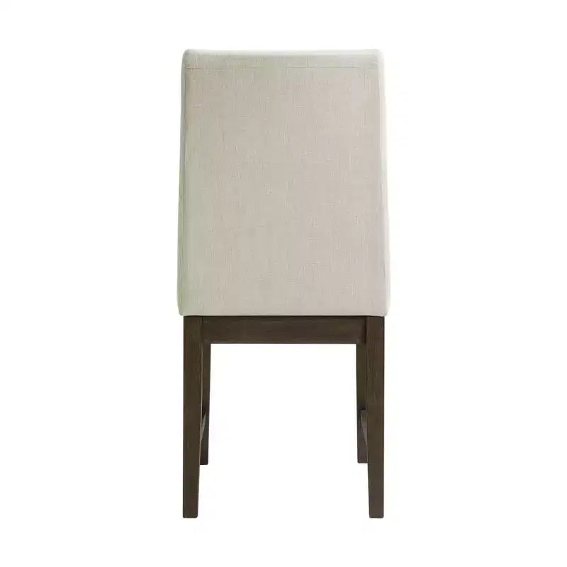 Ensemble de salle à manger 5 pièces Simms avec table ronde de hauteur standard et 4 chaises en noyer - Picket House Furnishings : plateau en verre, revêtement en tissu crème