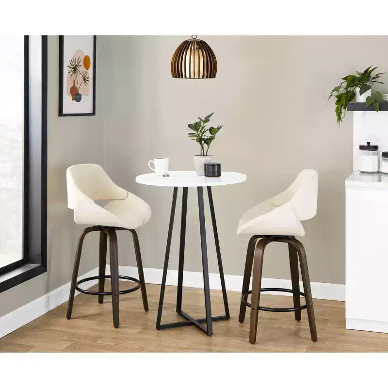 Table de comptoir LumiSource Cosmo en MDF métal noir/blanc