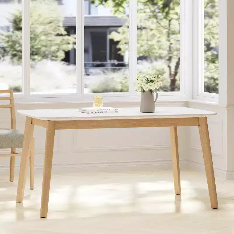 Table de salle à manger Christopher Knight Home Nyala en bois de chêne blanc/chêne naturel