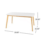 Table de salle à manger Christopher Knight Home Nyala en bois de chêne blanc/chêne naturel