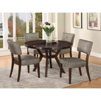 Table à manger Drake Bois/Espresso - Acme Furniture : Pieds évasés, Étagère inférieure, 4 places