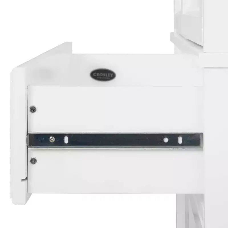 Meuble de rangement blanc Shoreline - Crosley : Étagères réglables, Rangement, Structure en MDF, 4 Portes, 1 Tiroir, 5 Étagères, Meuble de cuisine