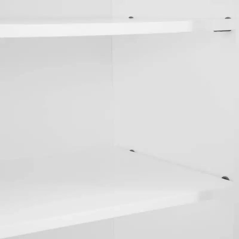 Meuble de rangement blanc Shoreline - Crosley : Étagères réglables, Rangement, Structure en MDF, 4 Portes, 1 Tiroir, 5 Étagères, Meuble de cuisine