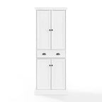 Meuble de rangement blanc Shoreline - Crosley : Étagères réglables, Rangement, Structure en MDF, 4 Portes, 1 Tiroir, 5 Étagères, Meuble de cuisine