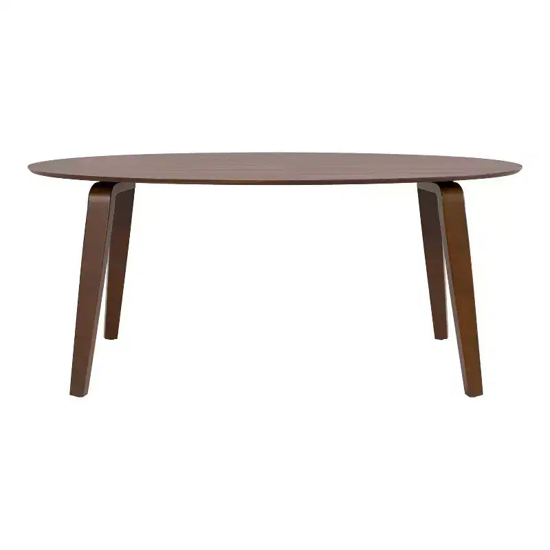 HOMES: Inside + Out Table de salle à manger ovale moderne Sandy Cove du milieu du siècle 71 po Noyer