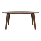 HOMES: Inside + Out Table de salle à manger ovale moderne Sandy Cove du milieu du siècle 71 po Noyer