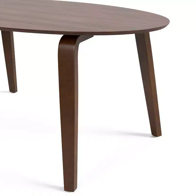 HOMES: Inside + Out Table de salle à manger ovale moderne Sandy Cove du milieu du siècle 71 po Noyer