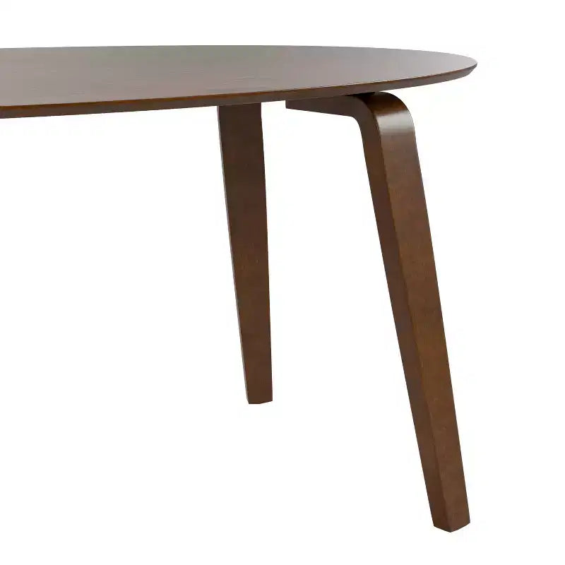 HOMES: Inside + Out Table de salle à manger ovale moderne Sandy Cove du milieu du siècle 71 po Noyer