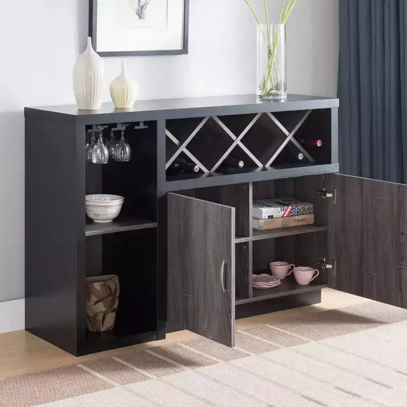 Desserte Alsco avec porte-bouteilles Chêne clair/Gris vieilli - HOMES: Inside + Out