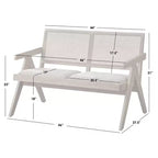 Banc de bras en bois massif et cannage Lifestorey Baywood Mid Century Chêne clair