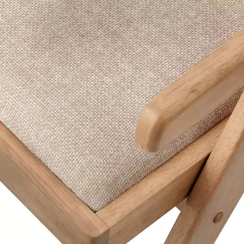 Banc de bras en bois massif et cannage Lifestorey Baywood Mid Century Chêne clair