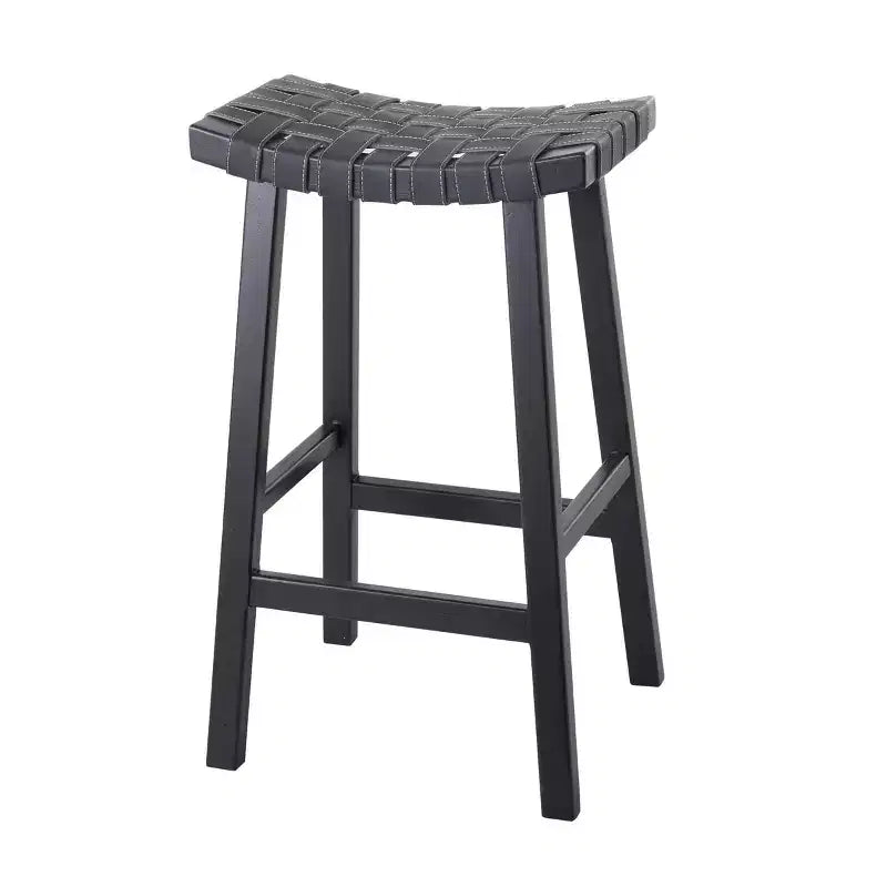 Rustic Birch Barstool Black - Olivia & May: 30" Fixed Height, Wood Frame, Spot Clean