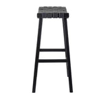 Tabouret de bar rustique en bouleau noir - Olivia & May : Hauteur fixe 76 cm, cadre en bois, nettoyage localisé