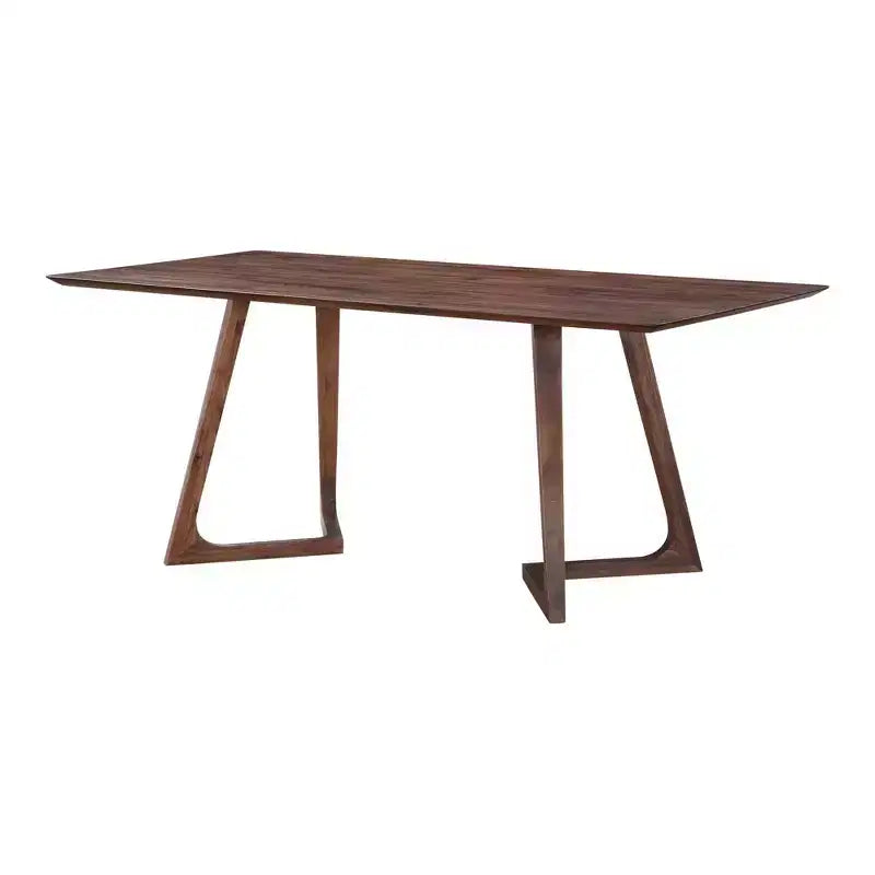 Table de salle à manger rectangulaire en noyer Grizzly Flats - Alder Bay : style moderne, 8 places, piédestal double en bois