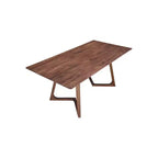 Table de salle à manger rectangulaire en noyer Grizzly Flats - Alder Bay : style moderne, 8 places, piédestal double en bois