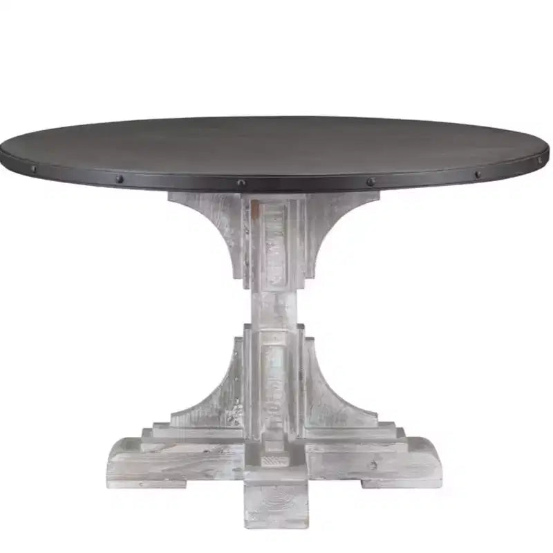 Table à manger ronde Boraam Serrano Blanchi/Brun foncé