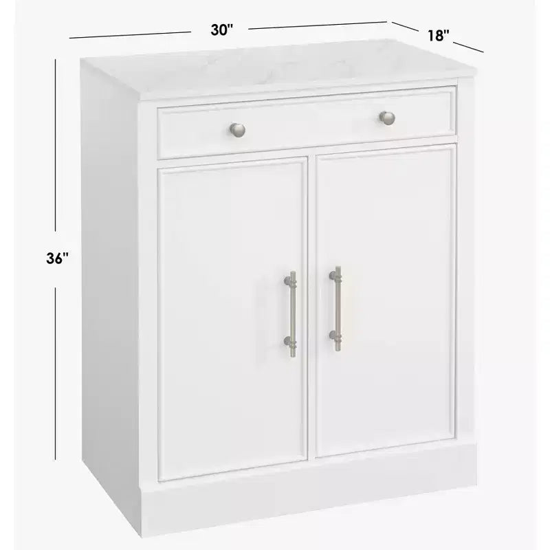 Lifestorey 2 pièces Monza Meuble et vaisselier modulaires avec plateau imitation marbre blanc : style campagnard, plateau imitation marbre, étagères réglables