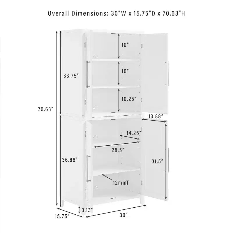 Armoire de cuisine Crosley Roarke 178 cm blanche