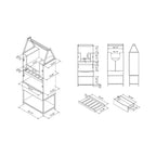 Meuble de rangement pour vins à usages multiples Meluse 24/7 Shop At Home, hickory clair : Buffet de salle à manger élégant, bar et rangement de cave à vin