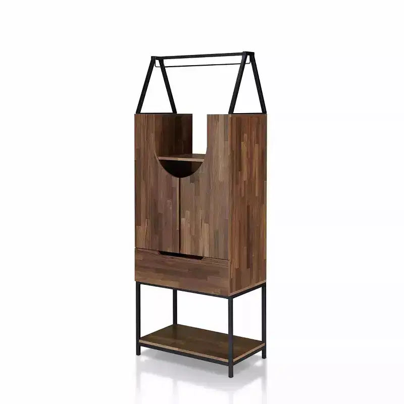 Meuble de rangement pour vins à usages multiples Meluse 24/7 Shop At Home, hickory clair : Buffet de salle à manger élégant, bar et rangement de cave à vin