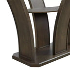 Table à hauteur de comptoir rectangulaire Simms Noyer - Picket House Furnishings : Plateau en verre, milieu du siècle moderne, 4 places